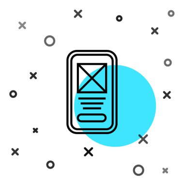 Beyaz arkaplanda siyah çizgi UI veya UX tasarım simgesi izole edildi. Rastgele dinamik şekiller. Vektör.