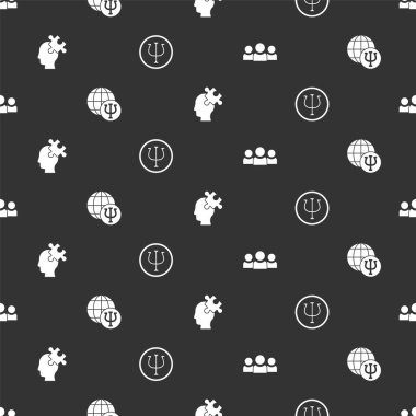 Kullanıcı grubunu, psikolojiyi, psişiği, çözümü sorunlara ve kusursuz kalıplara ayarla. Vektör.