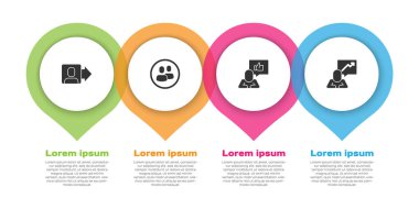 Takım liderini ayarla, Proje ekibi üssü, Hand sever ve... Ticari bilgi şablonu. Vektör.