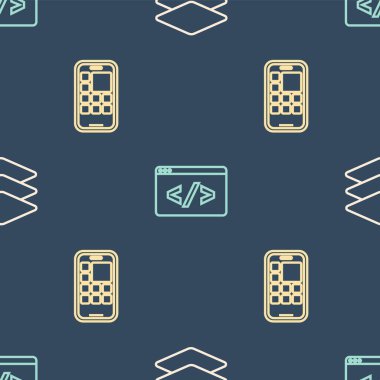 Çizgi Katmanları, Mobil Uygulamalar ve Ön uç geliştirmesini sorunsuz bir şekilde ayarla. Vektör.