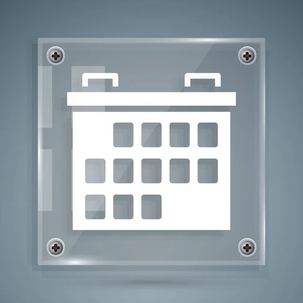 Icono Calendario Blanco Aislado Sobre Fondo Gris Evento Símbolo Recordatorio — Vector de stock