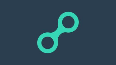 Turkuaz virüs simgesi mavi arkaplanda izole edildi. Corona virüsü 2019-nCoV. Bakteri ve mikroplar, hücre kanseri, mikrop, mantar. 4K Video hareketli grafik canlandırması