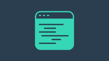 Turkuaz Yazılım, Web Geliştirici programlama kod simgesi mavi arkaplanda izole edildi. Program kodunun rastgele bilgisayar betiği parçalarını Javascript et. 4K Video hareketli grafik canlandırması