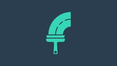 Mavi arka planda izole edilmiş pencere simgesi için kauçuk temizleme servisiyle turkuaz temizleme hizmeti. Silecek, kazıyıcı, silecek. 4K Video hareketli grafik canlandırması