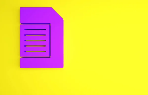 Detersivo viola per lavatrice automatica icona isolata su fondo giallo. Concetto minimalista. Illustrazione 3d rendering 3D — Foto Stock