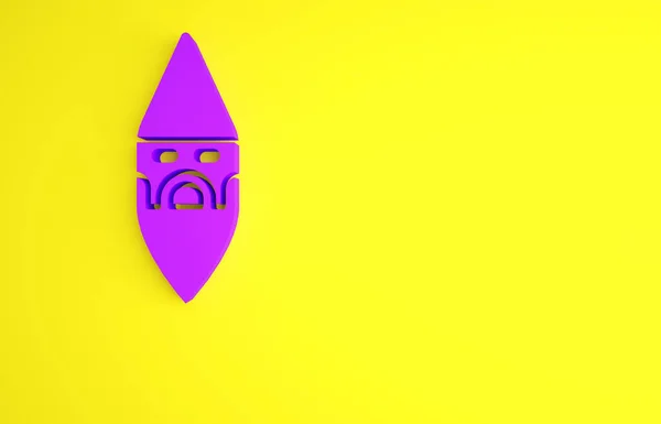 Icono de brujo mago púrpura aislado sobre fondo amarillo. Concepto minimalista. 3D ilustración 3D render — Foto de Stock