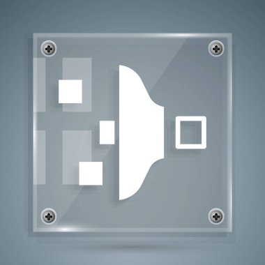 Beyaz Filtre ayarı simgesi gri arkaplanda izole edildi. Kare cam paneller. Vektör