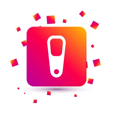 Beyaz arka planda izole edilmiş ayak simgesi için beyaz sünger taşı. Ayak yıkama. Cilt güzelliği kozmetik bacak bakımı. Kare renk düğmesi. Vektör.