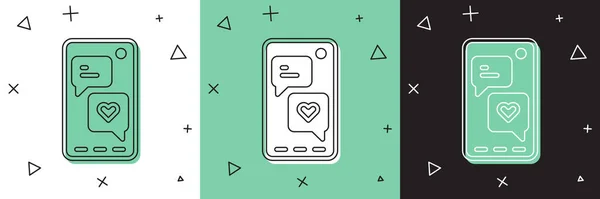 Définir Smartphone Avec Coeur Emoji Bulle Vocale Obtenir Message Sur — Image vectorielle