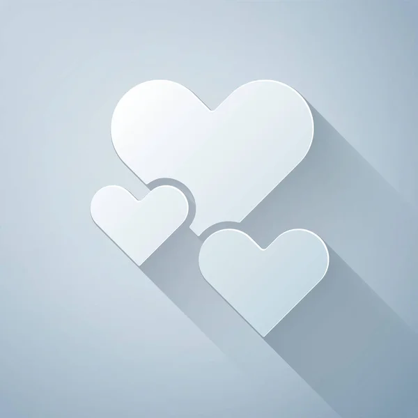 Χαρτοκομμένο Εικονίδιο Καρδιάς Απομονωμένο Γκρι Φόντο Ρομαντικό Σύμβολο Συνδεδεμένο Ενταχθούν — Διανυσματικό Αρχείο