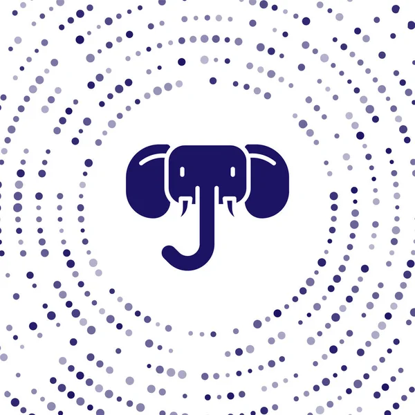 Elefante Azul Icono Aislado Sobre Fondo Blanco Puntos Aleatorios Círculo — Archivo Imágenes Vectoriales