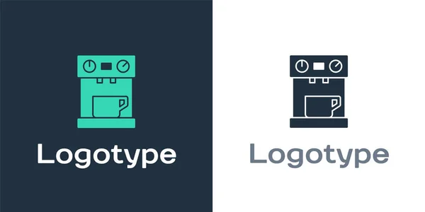 Logotype Koffiemachine Pictogram Geïsoleerd Witte Achtergrond Logo Ontwerp Template Element — Stockvector