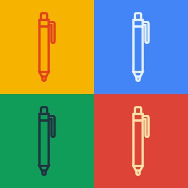 Pop Art Line kalem simgesi renk arkaplanında izole edildi. Vektör.