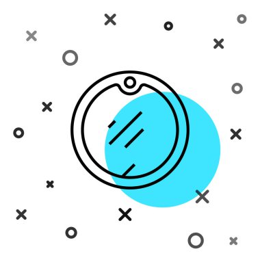 Siyah çizgi kesme tahtası simgesi beyaz arkaplanda izole edildi. Kesme tahtası sembolü. Rastgele dinamik şekiller. Vektör.