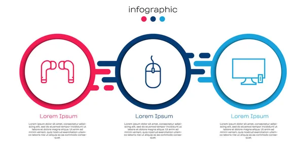 Réglage Casque Air Souris Ordinateur Smart Modèle Infographie Entreprise Vecteur — Image vectorielle