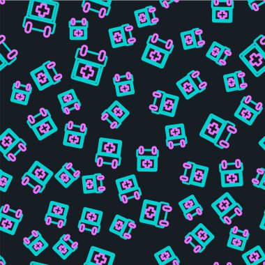 Hat Doktoru atama simgesi siyah arkaplanda izole edilmiş kusursuz desen. Takvim, planlama kurulu, ajanda, danışman doktor. Renkli taslak konsepti. Vektör İllüstrasyonu.