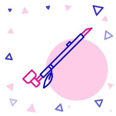 Amerikan yerlilerinin sigara içme ikonu beyaz arka planda izole edilmiş. Renkli taslak konsepti. Vektör İllüstrasyonu.