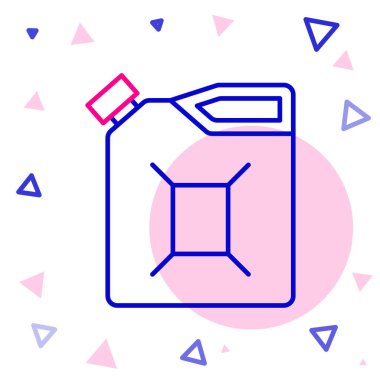 Beyaz arka planda izole edilmiş benzin ikonu hattı kutusu. Dizel gaz ikonu. Renkli taslak konsepti. Vektör İllüstrasyonu.