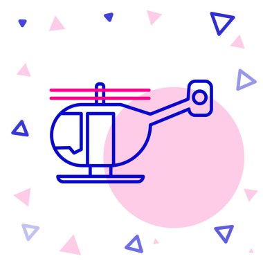 Beyaz arka planda Helicopter uçak ikonu izole edildi. Renkli taslak konsepti. Vektör İllüstrasyonu.