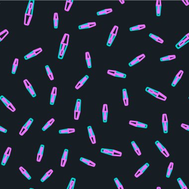 Çizgi Mascara fırça simgesi siyah arkaplanda izole edilmiş kusursuz desen. Vektör İllüstrasyonu.