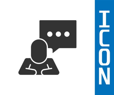 Beyaz arkaplanda gri konuşma balonu sohbet simgesi izole edildi. İleti simgesi. İletişim ya da yorum sohbet sembolü. Vektör.