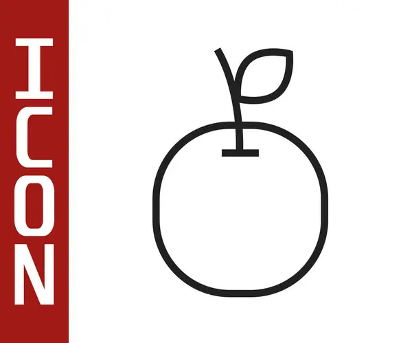 Schwarze Linie Apple Symbol Isoliert Auf Weißem Hintergrund Obst Mit — Stockvektor