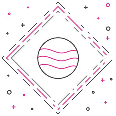 Çizgi Gezegeni simgesi beyaz arkaplanda izole edildi. Renkli taslak konsepti. Vektör.