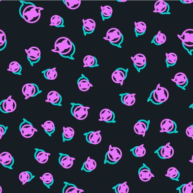 Çizgi DNA sembolü simgesi siyah arkaplanda izole edilmiş. Vektör.