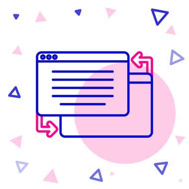 Beyaz arkaplanda UI veya UX tasarım simgesi izole edildi. Renkli taslak konsepti. Vektör.