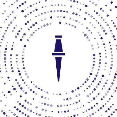 Mavi İtme simgesi beyaz arkaplanda izole edildi. Raptiye işareti. Soyut çember rastgele noktalar. Vektör İllüstrasyonu.