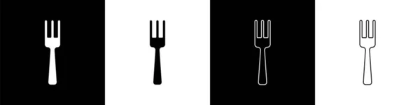 Ορισμός Εικονιδίου Fork Απομονωμένο Ασπρόμαυρο Φόντο Σύμβολο Μαχαιροπίρουνων Διάνυσμα — Διανυσματικό Αρχείο