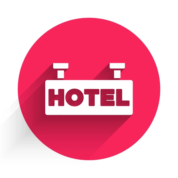 Beyaz Pano Açık Hava Reklamı Uzun Gölgeli Bir Otel Ikonu — Stok Vektör