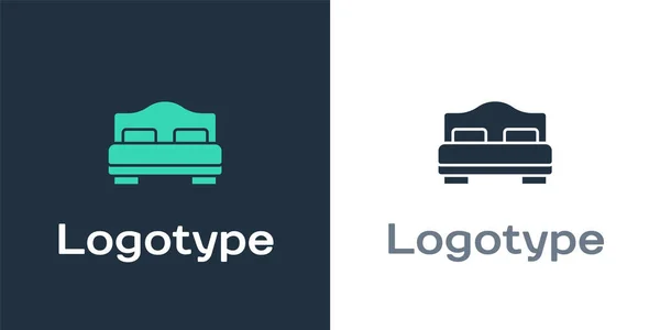 Ікона Ліжка Готелю Logotype Ізольована Білому Тлі Logo Design Template — стоковий вектор