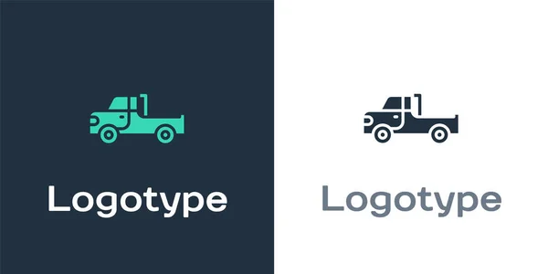 Logotype Icône Camionnette Isolé Sur Fond Blanc Modèle Conception Logo — Image vectorielle