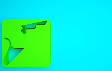 Yeşil Afrika safari haritası ikonu mavi arkaplanda izole edilmiş. Minimalizm kavramı. 3d illüstrasyon 3B canlandırma.