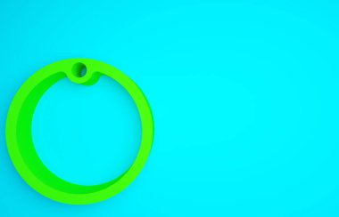 Mavi arkaplanda yeşil kesme tahtası simgesi izole edildi. Kesme tahtası sembolü. Minimalizm kavramı. 3d illüstrasyon 3B canlandırma.