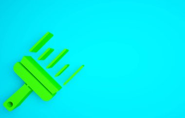 Mavi arka planda izole edilmiş pencere simgesi için kauçuk temizleme hizmeti. Silecek, kazıyıcı, silecek. Minimalizm kavramı. 3d illüstrasyon 3B canlandırma.