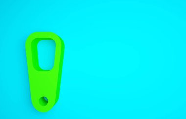 Ayak simgesi için yeşil sünger faresi mavi arkaplanda izole edilmiş. Ayak yıkama. Cilt güzelliği kozmetik bacak bakımı. Minimalizm kavramı. 3d illüstrasyon 3B canlandırma.