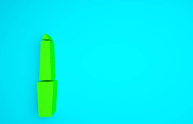 Mavi arkaplanda yeşil tırnak dosya simgesi izole edildi. Manikür aleti. Minimalizm kavramı. 3d illüstrasyon 3B canlandırma.