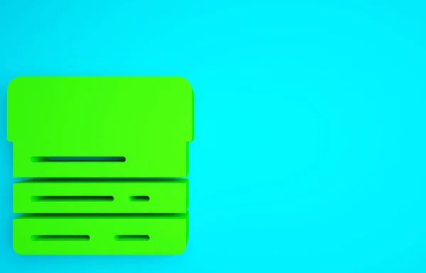 Grünes Suchmaschinensymbol Isoliert Auf Blauem Hintergrund Minimalismus Konzept Illustration Renderer — Stockfoto