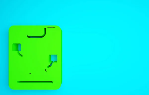 绿色服务器 网络托管图标隔离蓝色背景 最低纲领的概念 3D渲染3D插图 — 图库照片