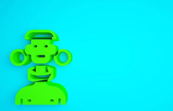 Зелений Африканський Чоловічий Образ Ізольований Синьому Тлі Концепція Мінімалізму Рендеринг — стокове фото