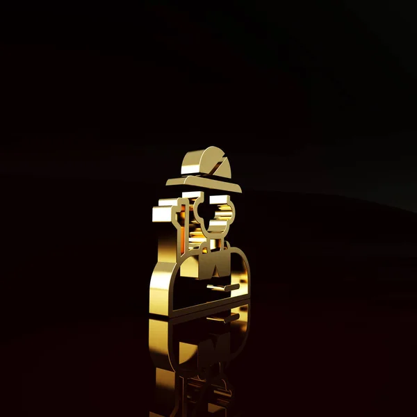 Icône Gold Hunter Isolée Sur Fond Brun Concept Minimalisme Illustration — Photo