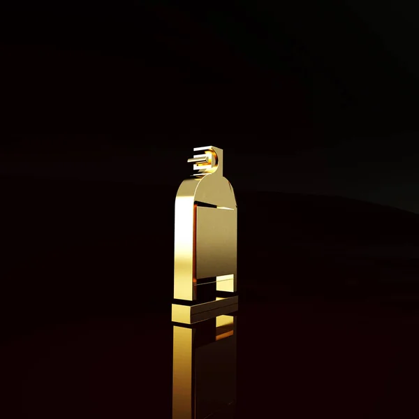 Złoty Spray Ikonę Owadów Izolowane Brązowym Tle Koncepcja Minimalizmu Ilustracja — Zdjęcie stockowe