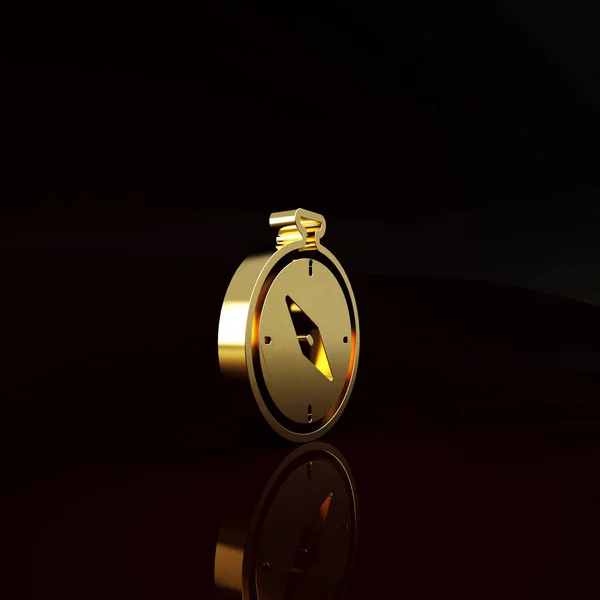 Gold Compass Symbol Isoliert Auf Braunem Hintergrund Windrose Navigationssymbol Windrose — Stockfoto