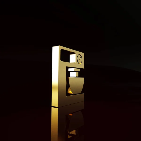 Gold Electric Mixer Ikona Izolované Hnědém Pozadí Kuchyňský Mixér Minimalismus — Stock fotografie