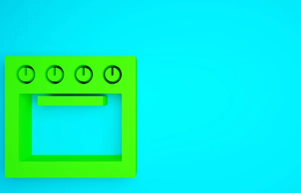 Green Oven Symbol Isoliert Auf Blauem Hintergrund Herd Gasofen Zeichen — Stockfoto