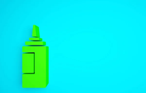 Иконка Бутылки Зеленого Соуса Выделена Синем Фоне Кетчуп Горчица Майонезные — стоковое фото
