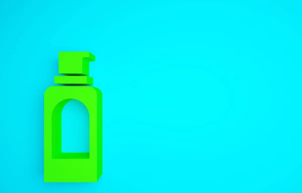 Green Spray Can Hairspray Deodorant Antiperspirant Icon Isolated Blue Background — Stock Photo, Image