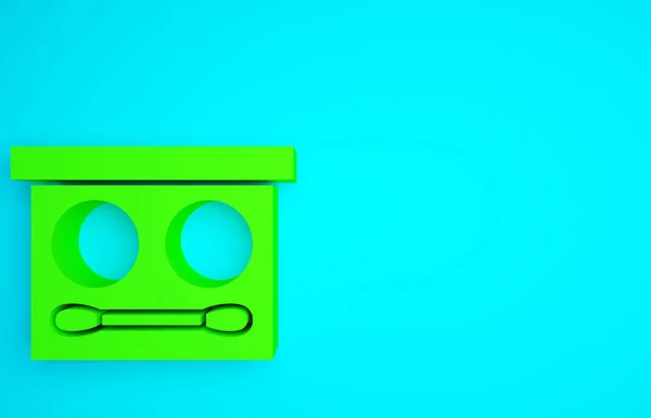青の背景にブラシアイコンが隔離された緑の目の影パレット 最小限の概念 3Dイラスト3Dレンダリング — ストック写真